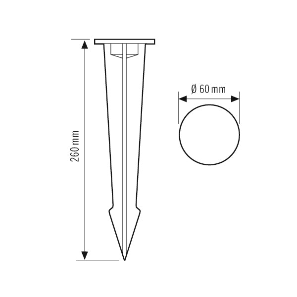 ESYLUX Erdspieß sw Alu Zubehör FL GROUND SPIKE BK