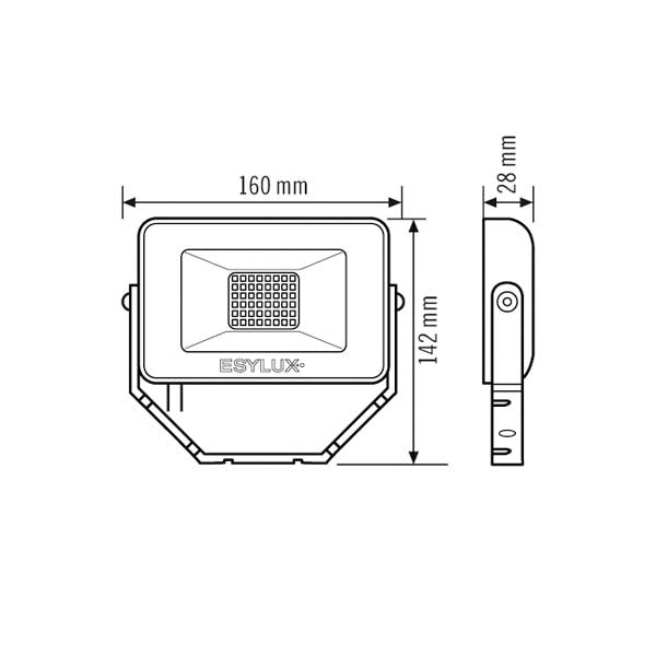 ESYLUX LED-Strahler 10W 3000K 1000lm ws OFL/AFL BASIC OFL BASIC LED 10W 3000K WH