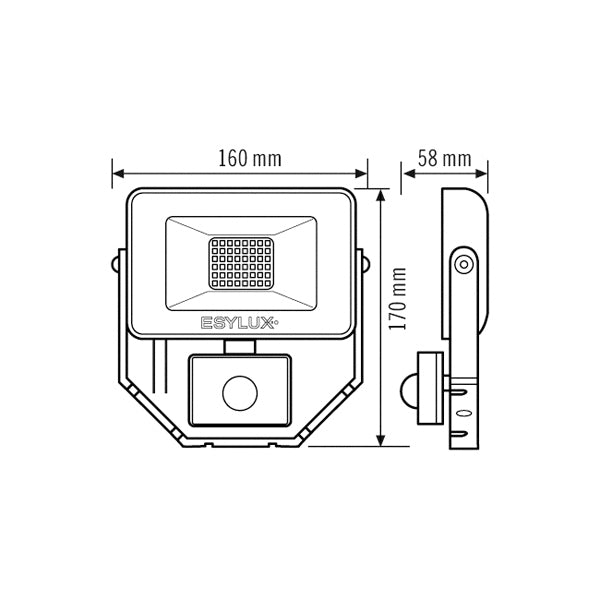 ESYLUX LED-Anbaustrahler 10W Konv 1LED OFL/AFL BASIC BASIC AFL TR 1000 830 MD W