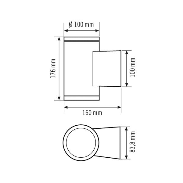 ESYLUX LED-Up/Down Leuchte 10W 3000K ALVA UDL TR 13° 900 830 AN 910lm anth