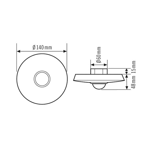 ESYLUX Präsenzmelder 180-360° UP rws HLK STANDARD PD 360i/8 Präsenzmelder IP20