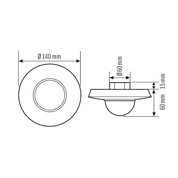 ESYLUX Präsenzmeldersensor UP 0-360° rws STANDARD PD 360/24 Slave IP20