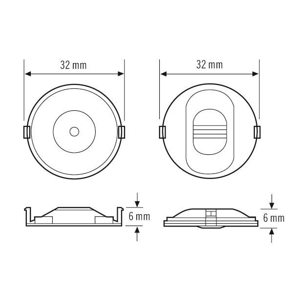 ESYLUX Linse sym/asym direkt Kst 32x6mm ELH-2 SM OPTICS AND LENS COVER SET