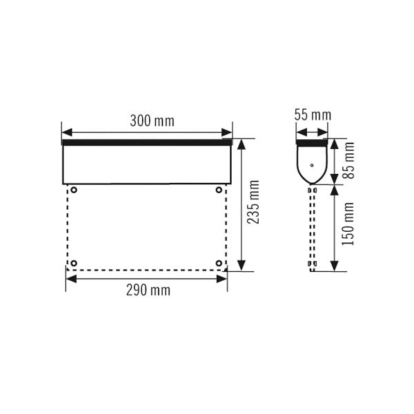ESYLUX LED-Sicherheitsleuchte 3W 25m SLC EL LED 3h 25m IR SC/C SM Deckenanb
