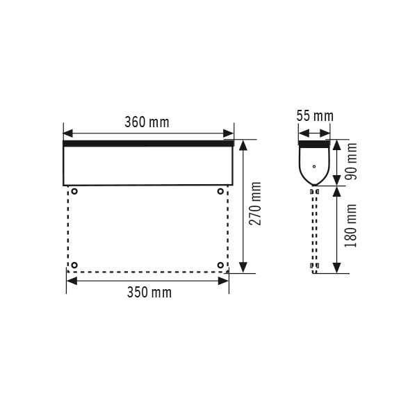 ESYLUX LED-Sicherheitsleuchte 3W 32m SLD EL LED 3h 32m IR SC/C SM Deckenanb