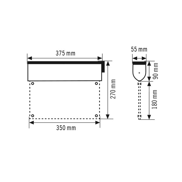 ESYLUX LED-Sicherheitsleuchte 3W 32m SLD EL LED 3h 32m IR SC/C WBM Ausleger