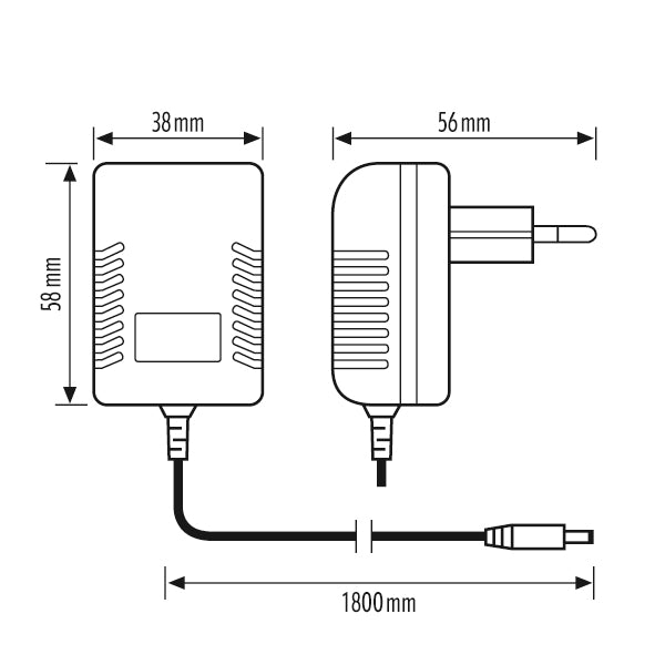ESYLUX Sicherheitstrafo 8W 12V sw Konv SLP POWER SUPPLY 58x38x56mm
