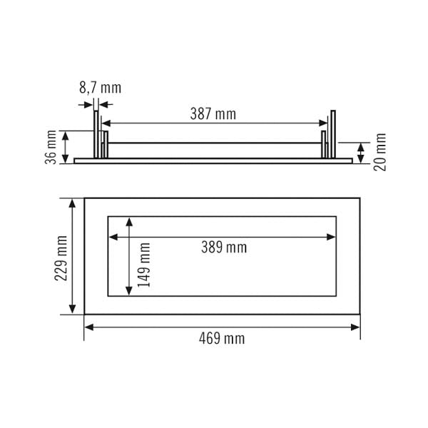ESYLUX Einbaurahmen ws Kst Zubehör SLX/ELX MOUNTING FRAME 430 FM