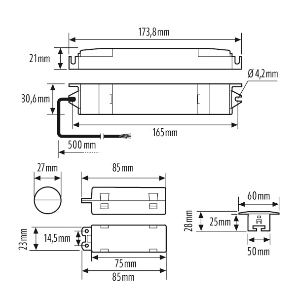 ESYLUX LED-Sicherheitsleuchte 3W 6000K ELH-2 EL LED 3h SC RM 150lm EB
