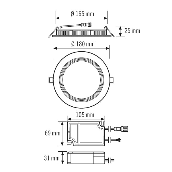 ESYLUX LED-Einbaustrahler 9,5W Konv DALI ELSA-2 DL 165 OP 110° 900 830 DALI 1LED