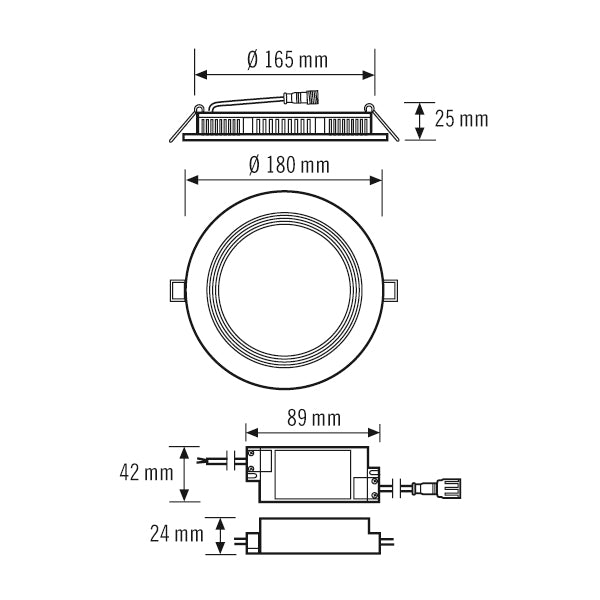 ESYLUX LED-Einbaustrahler 10,5W Konv ws ELSA-2 DL 165 OP 110° 900 840 WH 1LED