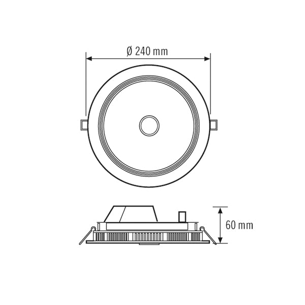 ESYLUX LED-Einbaustrahler 19W Konv DALI ELSA-2 DL 225 OP 110° 1800 830 PD I 1LED