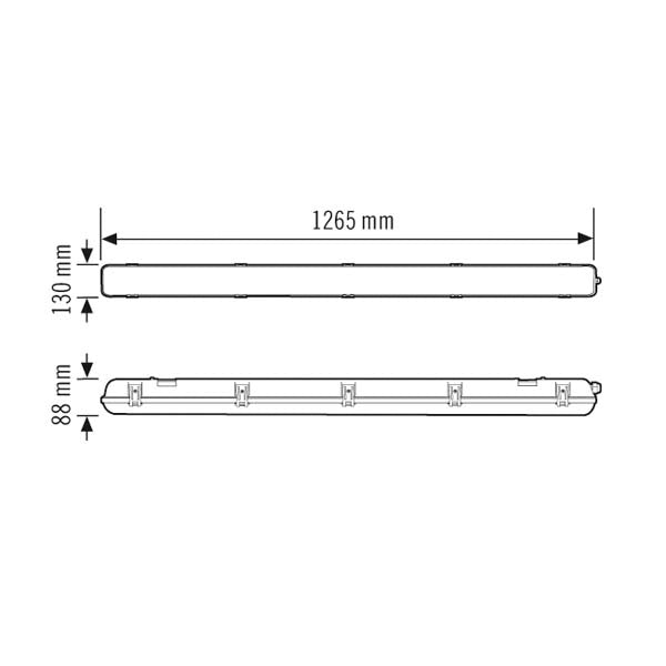 ESYLUX LED-Feuchtraumleuchte 39W 4100K OLIVIA MPL 1265 OP 3800 840 IP65 3750lm
