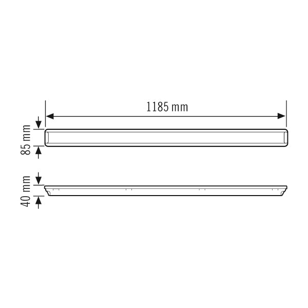 ESYLUX Abdeckwanne Kst 1185x85x40mm OLIVIA-2 1200 COVER OP