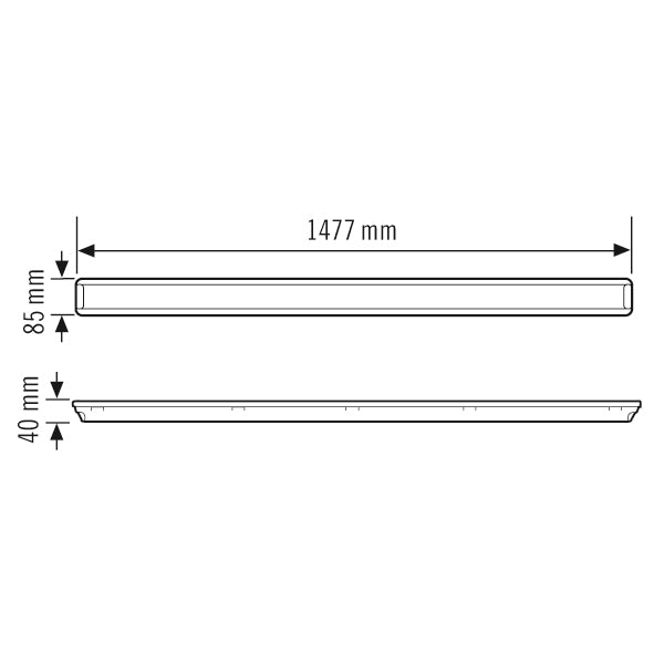 ESYLUX Abdeckwanne Kst 1477x85x40mm OLIVIA-2 1500 COVER OP