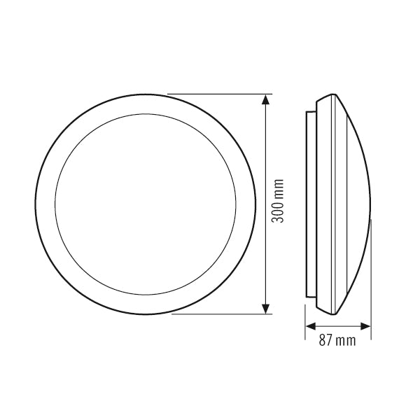 ESYLUX LED-Kunststoffleuchte 16W 4100K ALMA WCL 300 OP 1600 840 IP65 1600lm ws