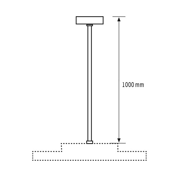 ESYLUX Befestigungsset ws Alu L1000mm SVENJA POLE PENDULUM SET 1000