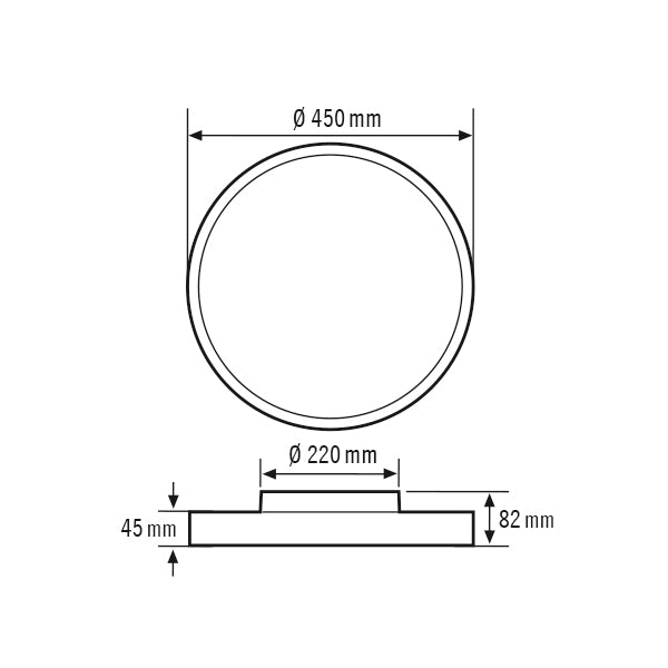 ESYLUX LED-Anbauleuchte 30W 4000K 3400lm SVENJA CL 450 DDP OP 3400 840 IP20 ws