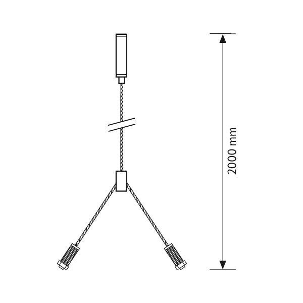ESYLUX Seilabhängung si ST L2000mm LENJA PDL WIRE PENDULUM SET 2000