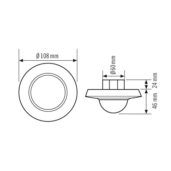 ESYLUX Präsenzmeldersensor UP 0-360° rws Compact PD-C 360/24 Slave IP20