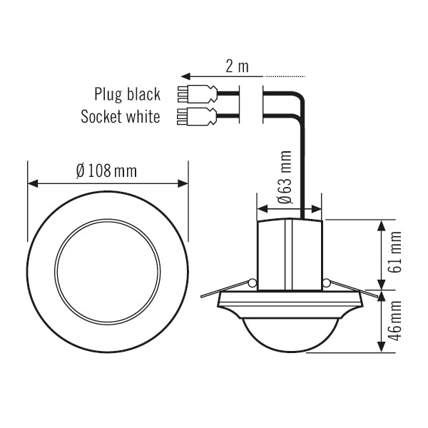 ESYLUX Präsenzmelder 0-360° UP ws IP20 Compact PD-C 360i/24 WAGO WINSTA CodeA P
