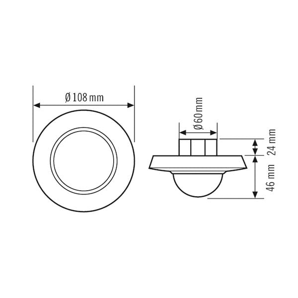 ESYLUX Präsenzmeldersensor UP 0-360° ws Compact PD-C 360/32 Warehouse Slave IP20