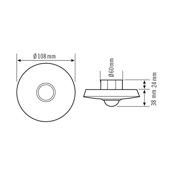 ESYLUX Präsenzmelder 180-360° UP ws IP20 Compact PD-C 360i/8 UC Präsenzmelder