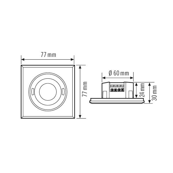ESYLUX Präsenzmelder-Bus DALI UP v0-180° FLAT PD- 360i/8 SQUARE WHITE DALI 180-36