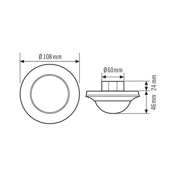 ESYLUX Präsenzmelder 0-360° UP ws IP20 Compact PD-C 360i/32 Präsenzmelder