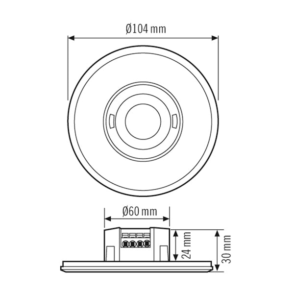 ESYLUX Bewegungsmelder 180-360° UP ws FLAT MD- 360i/8 LARGE ROUND WHITE BWM