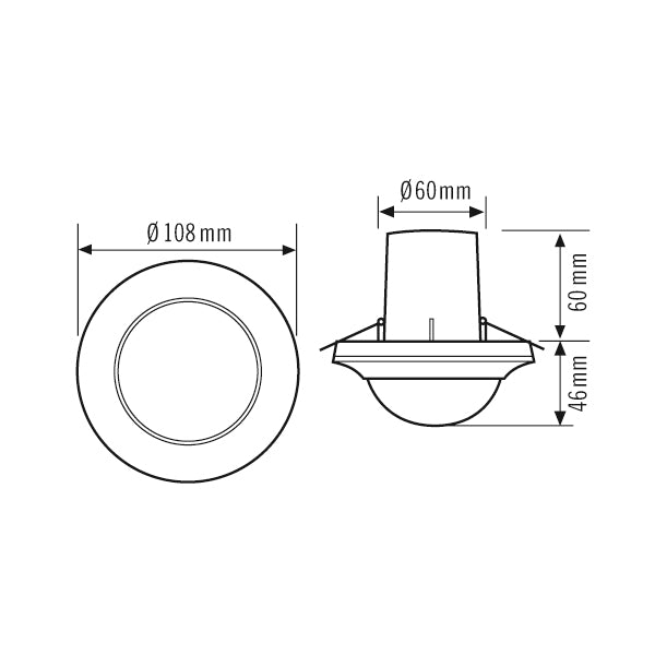 ESYLUX Präsenzmelder 180-360° UP ws IP20 PD-C 360i/24 DUOplus FM Präsenzmelder