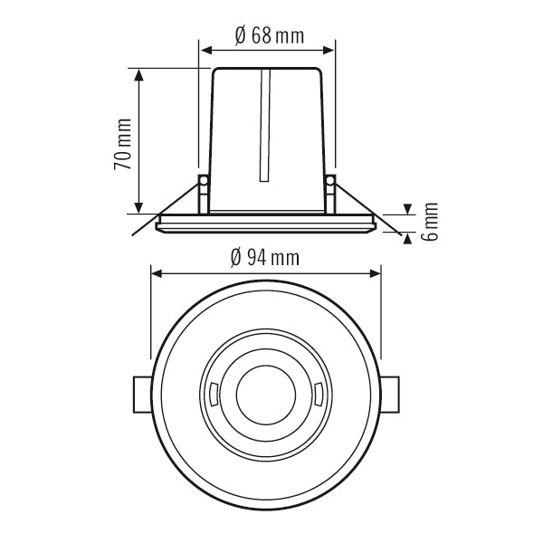 ESYLUX Präsenzmelder-Bus KNX UP v63-126° PD-FLAT 360i/10 DT KNXs ROUND FM WH 180-