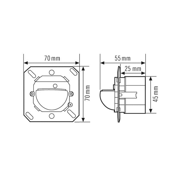 ESYLUX Präsenzmelder-Bus KNX UP v0-90° Compact PD-C 180i/16 Touch KNX 90-180°