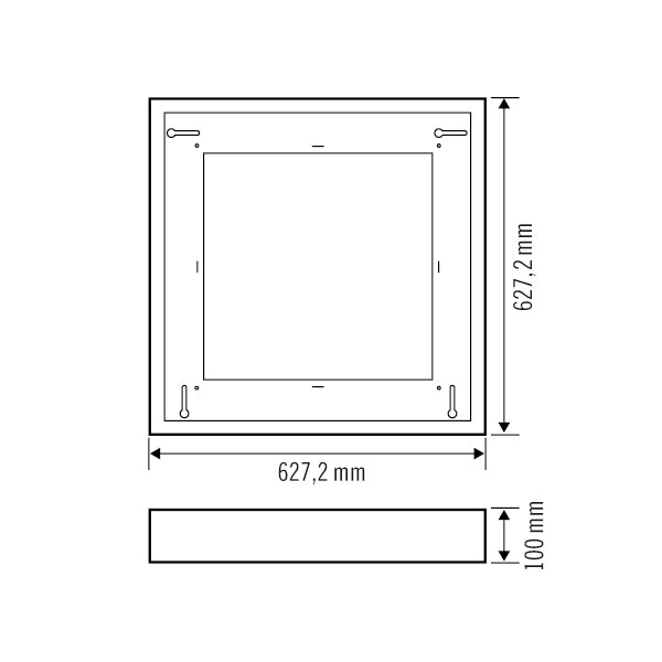 ESYLUX Aufbaurahmen ws ST L627mm B627mm Zubehör MOUNTING FRAME 600/625 SM WH