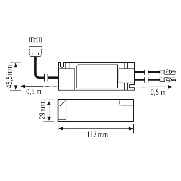 ESYLUX LED-Steuerung 32W 700mA 12-46V DRIVERSET TW 32W 700mA RJ45 WIELAND DALI