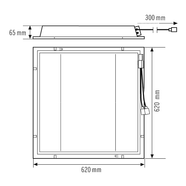 ESYLUX LED-Panel 620x620mm 132W 17600lm QUADRO-SET CELINE-2 HCL 625 DDP TR 2700-
