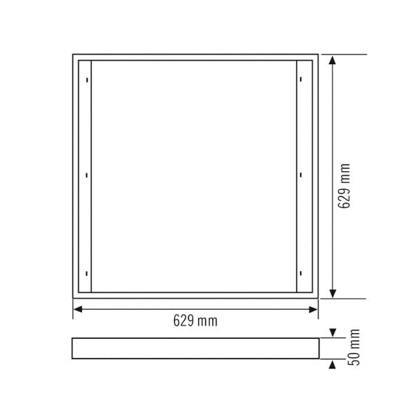 ESYLUX Aufbaurahmen ws Alu L629mm B629mm Zubehör STELLA MOUNTING FRAME 625 SM WH