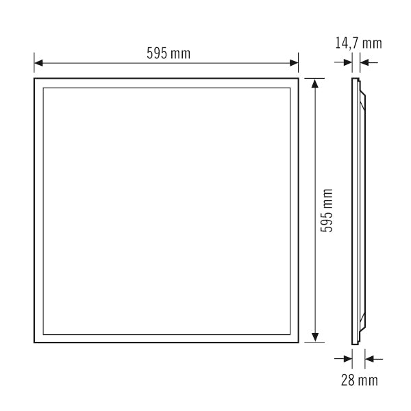 ESYLUX LED-Panel 595x595mm 29W 4200lm ws JUNA PNL 600 DDP OP 4000 830/840 IP 3000