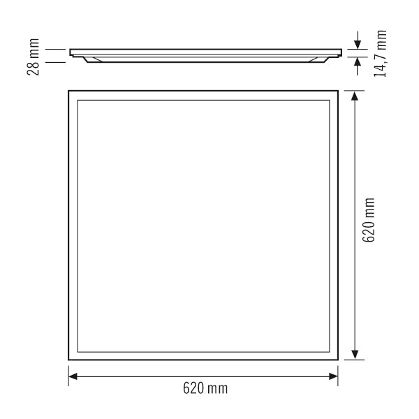 ESYLUX LED-Panel 620x620mm 29W 4000lm ws JUNA PNL 625 DDP OP 4000 830/840 IP 3000