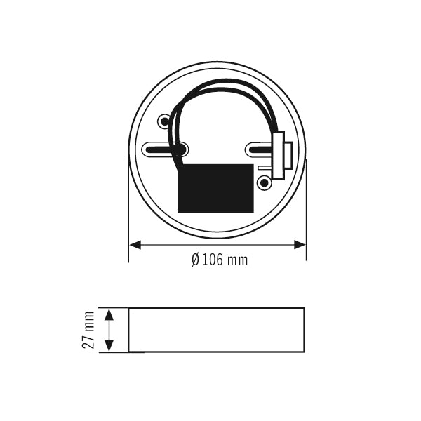 ESYLUX Brandmeldesockel Aufb 106mm ws PROTECTOR K 230 V FILTER H27mm