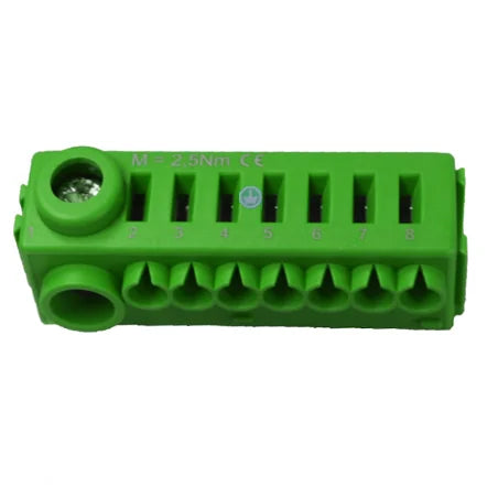 Erweiterungssteckklemme PE (1x25mm², 7x4mm²), ohne Träger (10er-Pack)