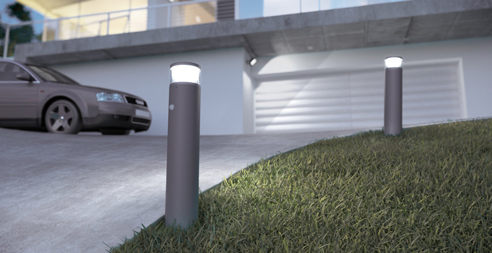 ESYLUX LED-Pollerleuchte 7W IP65 3000K ALVA BL 700/100 OP 360° 400 830 MD 420lm
