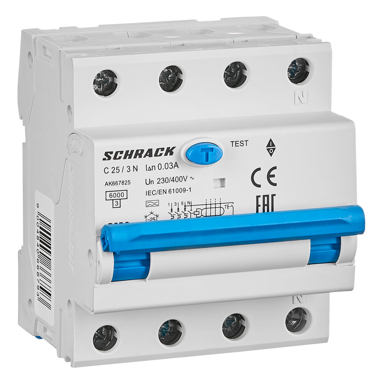 FI/LS-Schalter 3+N, AMPARO, 6kA, C 25A, 30mA, Typ A