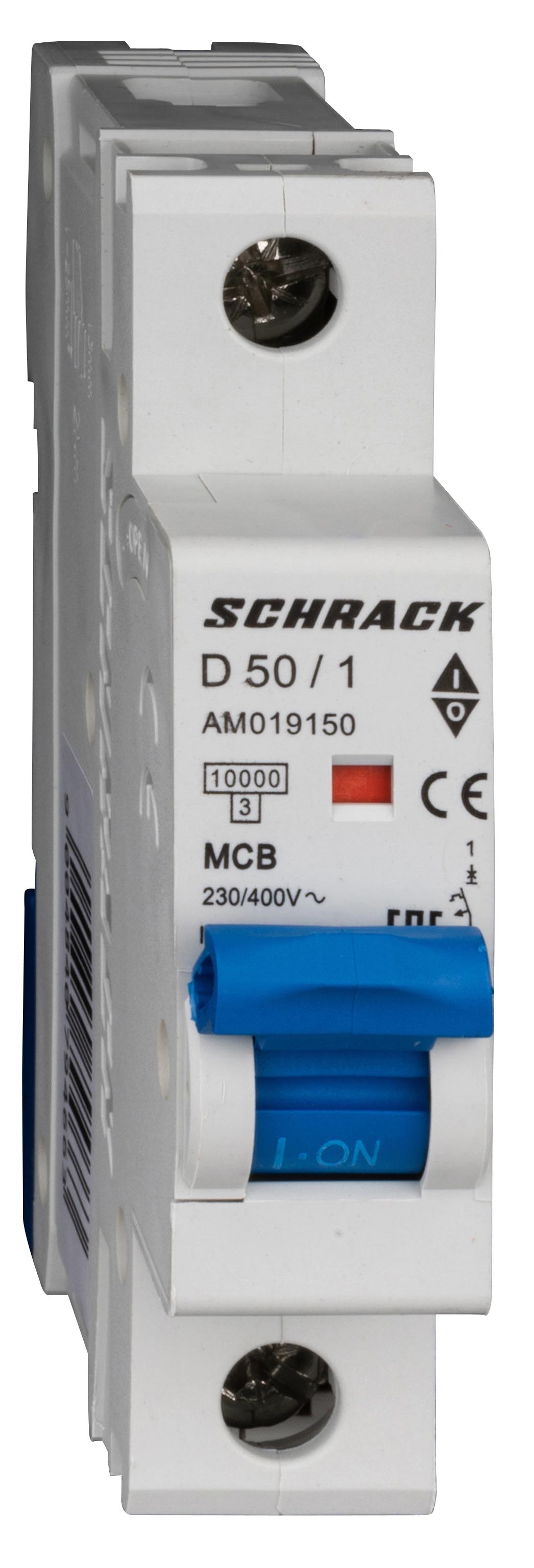 Leitungsschutzschalter AMPARO 10kA, D 50A, 1-polig