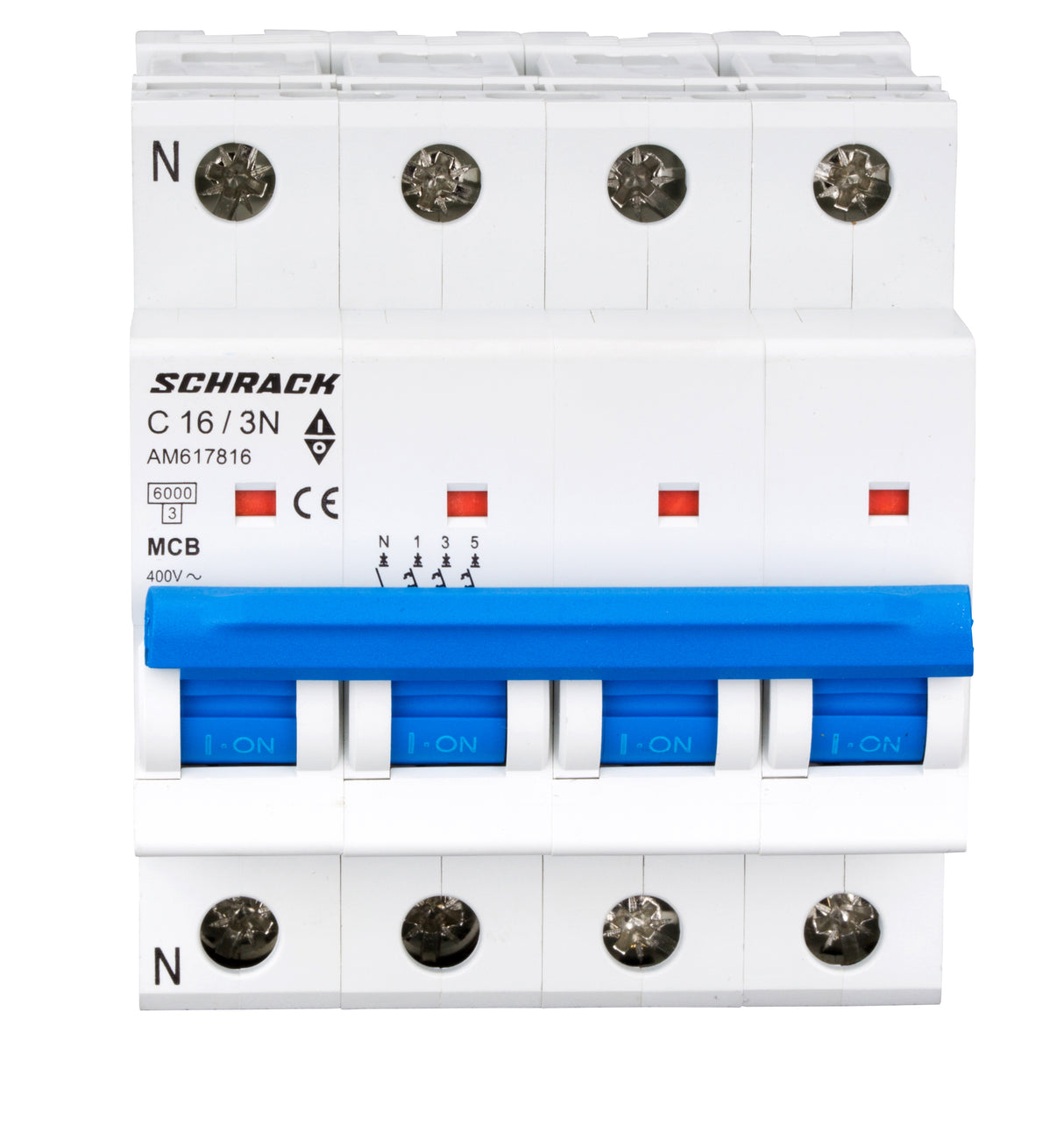Leitungsschutzschalter AMPARO 6kA, C 16A, 3+N