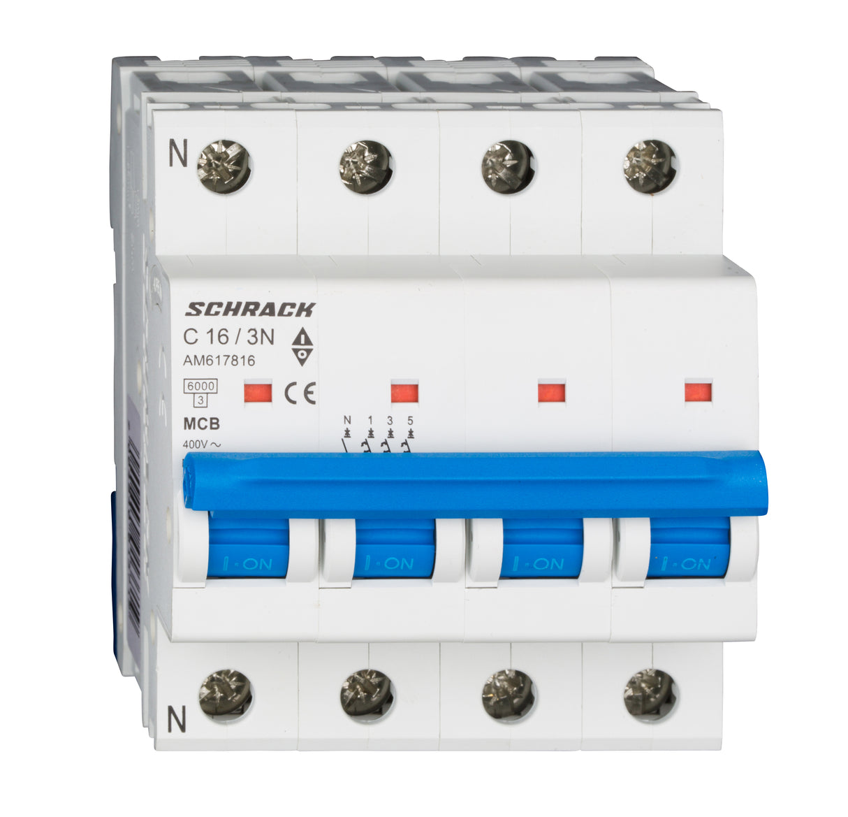 Leitungsschutzschalter AMPARO 6kA, C 16A, 3+N