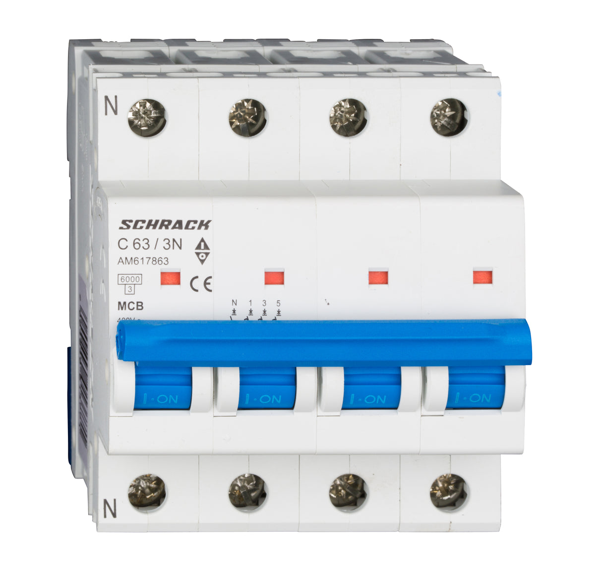 Leitungsschutzschalter AMPARO 6kA, C 63A, 3+N