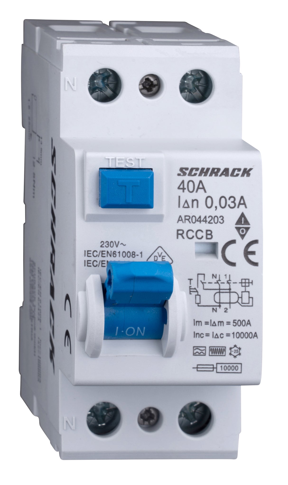 FI-Schutzschalter Serie AR, 10kA, 40A, 2-polig, 30mA Typ F