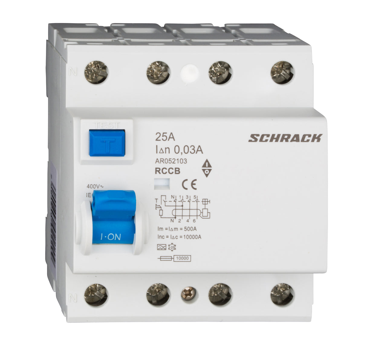 FI-Schutzschalter AMPARO 10kA, 25A, 4-polig, 30mA, Typ A