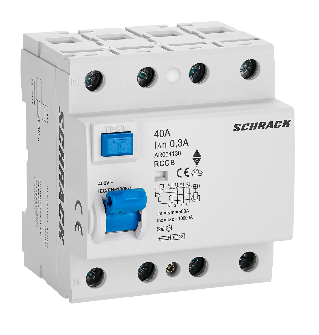 FI-Schutzschalter AMPARO 10kA, 40A, 4-polig, 300mA, Typ A